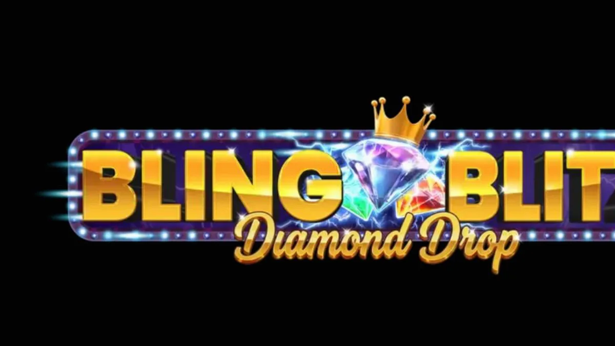 Interface do slot Bling Blitz Diamond Drop com símbolos de diamantes e moedas